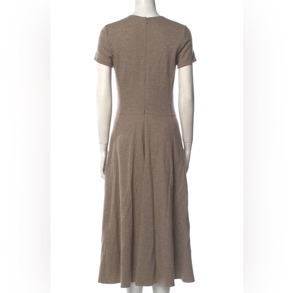 ❌❌RALPH LAUREN COLLECTION MARGARET TICKWEAVE JERSEY SHORT SLEEVE MIDI DRESS - Picture 8 of 9